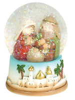 Holy Family on Bethlehem Base Water Globe Nativity