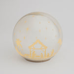 Light-up Silver Glass Nativity Sphere