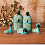 Kenyan Holy Family Turquoise Nativity