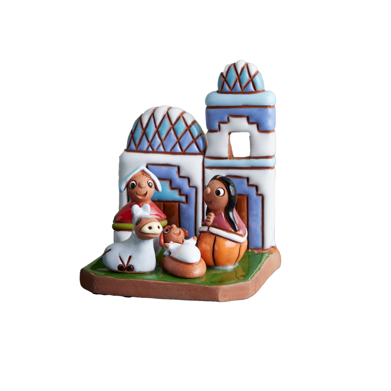 Bolivian Holy Family Nativity Hut Figurine