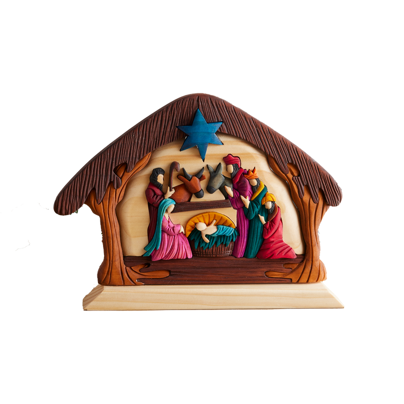 Columbian Colorful Layered Nativity Figurine