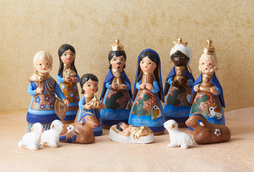 Blue Mexico Nativity