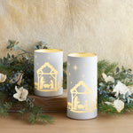 Light-up Etched Nativity Jar