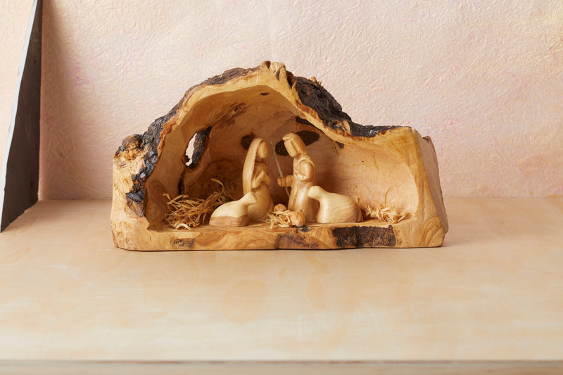 Cave Grotto w/ Modern Figures Nativity