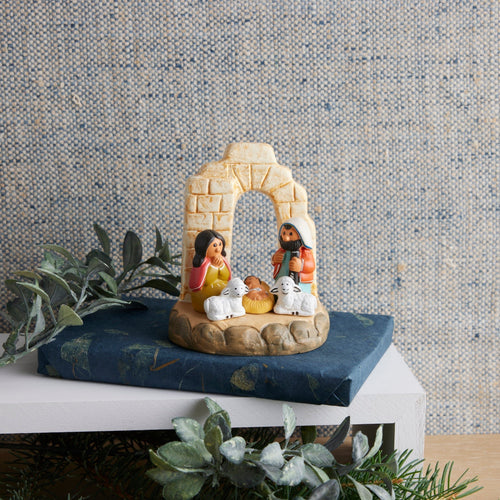 Peruvian Inca Arch Holy Family Nativity Figurine