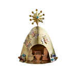 Thai Holy Family Beehive Aluminum Nativity