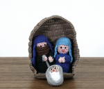Vietnam Crochet Holy Family in Cave Nativity
