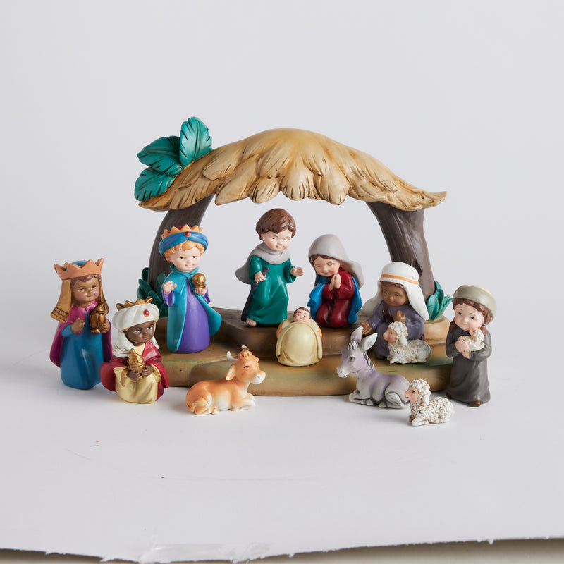 "What Child Is This" Resin Nativity