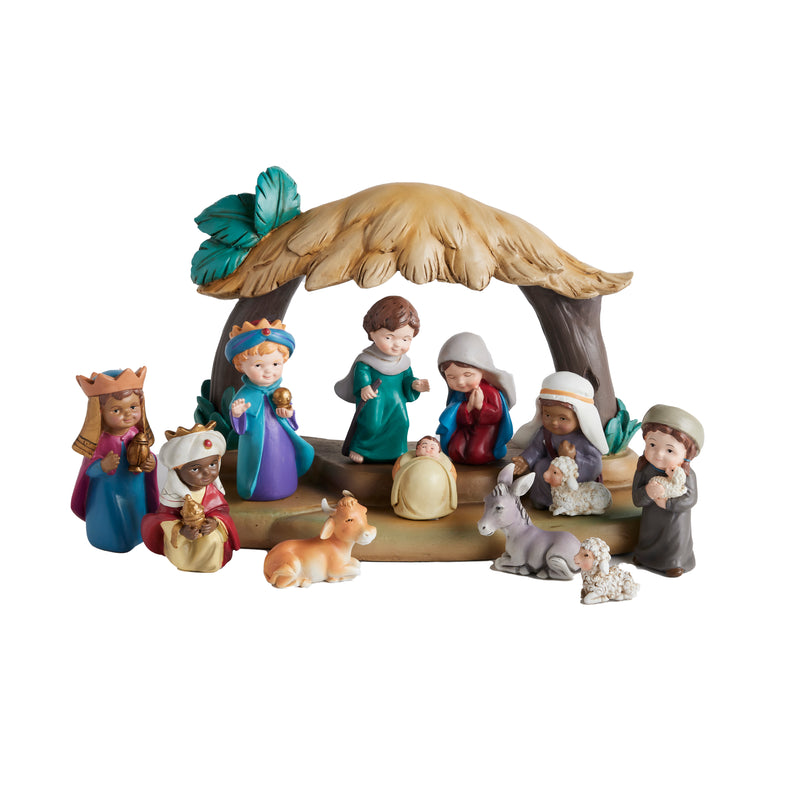 "What Child Is This" Resin Nativity