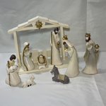 Golden Holy Night Resin Nativity