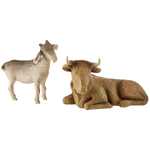 Nativity Ox and Goat Figurines