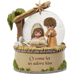 O Come Let Us Adore Him Musical Snow Globe Nativity