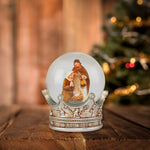 Holy Family with Crown Base Water Globe Nativity