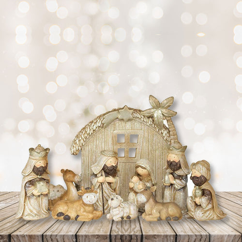 Beige with Gold Accents Nativity