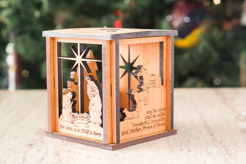 Wood Nativity Box
