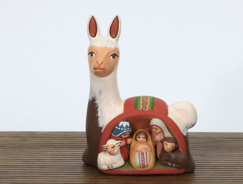 Peru Holy Family with Llama Nativity