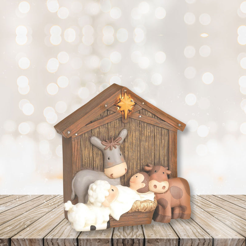 Resin Baby Jesus with Animals Nativity