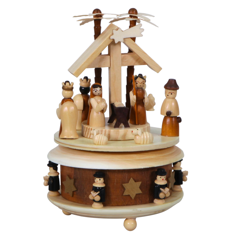Wood Rotating Nativity