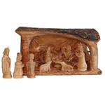 Olive Wood Stable Nativity